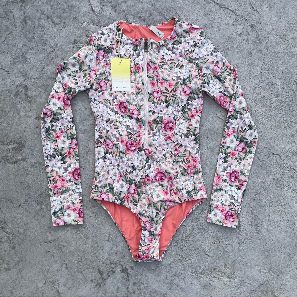 Maaji Long Sleeve One Piece Swimsuit Zip Front Women’s M NWT